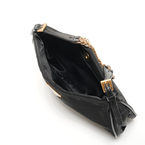 PRADA Nylon Mini Chain Accessory Pouch One Belt Shoulder Bag black WS26697