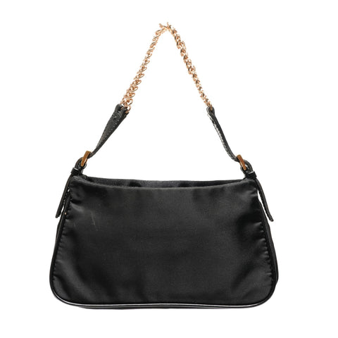 PRADA Nylon Mini Chain Accessory Pouch One Belt Shoulder Bag black WS26697
