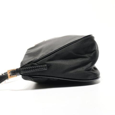PRADA Nylon Mini Chain Accessory Pouch One Belt Shoulder Bag black WS26697
