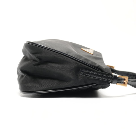 PRADA Nylon Mini Chain Accessory Pouch One Belt Shoulder Bag black WS26697
