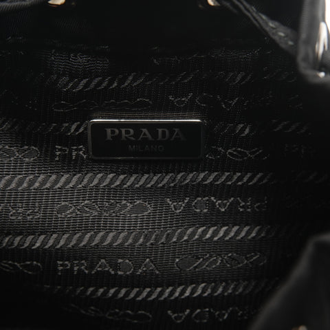 PRADA Nylon Re-Nylon Drawstring Pouch with Triangle Logo 1NS309 Handbag black WS26698