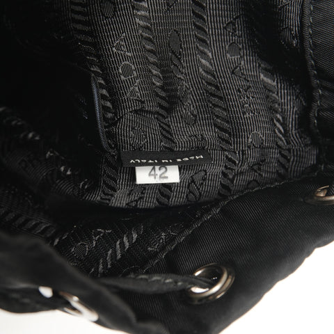 PRADA Nylon Re-Nylon Drawstring Pouch with Triangle Logo 1NS309 Handbag black WS26698