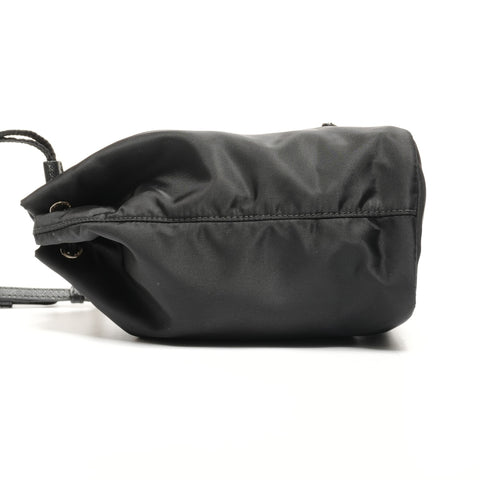 PRADA Nylon Re-Nylon Drawstring Pouch with Triangle Logo 1NS309 Handbag black WS26698