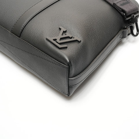 LOUIS VUITTON LV Aerogram Takeoff Leather Briefcase M59159 Business Bag Handbag black WS26703