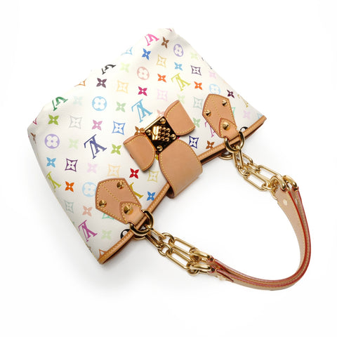 LOUIS VUITTON Monogram Multicolore Annie MM 2011 Shoulder Bag white WS26704