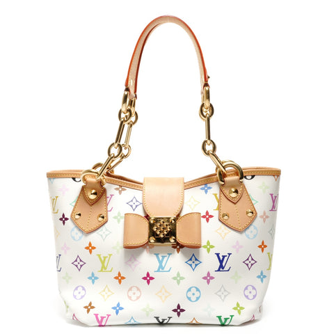 LOUIS VUITTON Monogram Multicolore Annie MM 2011 Shoulder Bag white WS26704