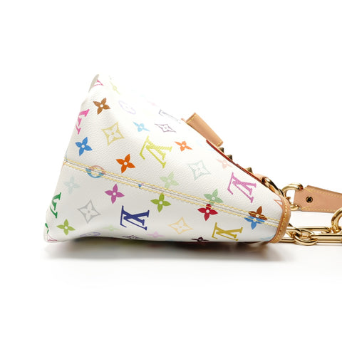 LOUIS VUITTON Monogram Multicolore Annie MM 2011 Shoulder Bag white WS26704