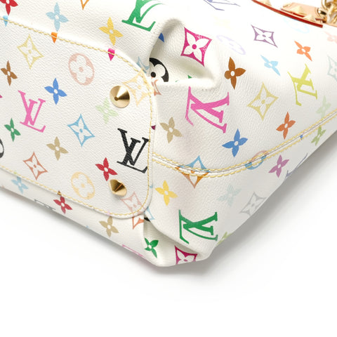 LOUIS VUITTON Monogram Multicolore Annie MM 2011 Shoulder Bag white WS26704