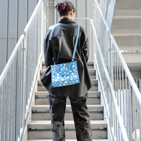 LOUIS VUITTON Yayoi Kusama Infinity Dot On the Go PM Handbag blue WS26705