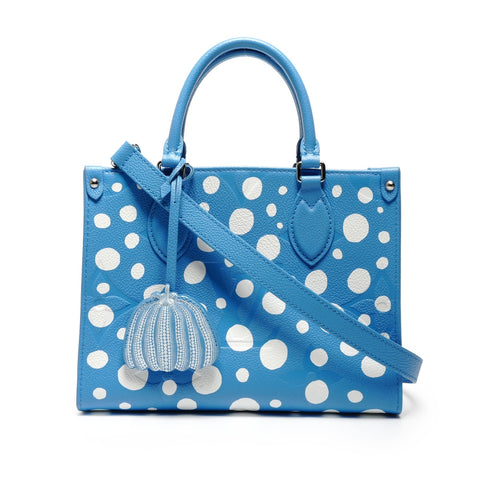 LOUIS VUITTON Yayoi Kusama Infinity Dot On the Go PM Handbag blue WS26705