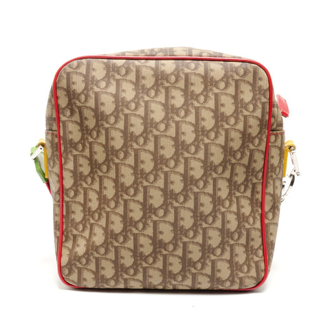 Christian Dior Trotter Rasta Coated Canvas Shoulder Bag Brown WS26706