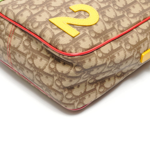 Christian Dior Trotter Rasta Coated Canvas Shoulder Bag Brown WS26706