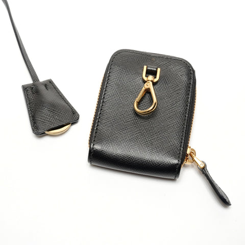 PRADA Saffiano Leather 2-way Triangle Logo Re-Edition 2005 Shoulder Bag black WS26708
