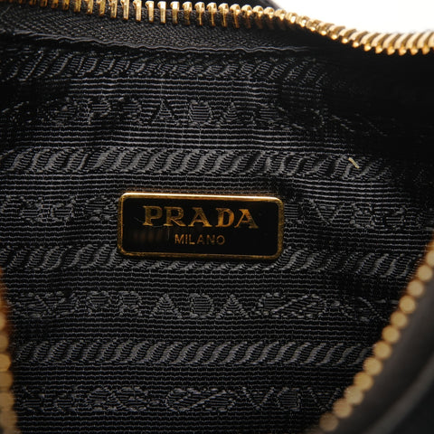 PRADA Saffiano Leather 2-way Triangle Logo Re-Edition 2005 Shoulder Bag black WS26708