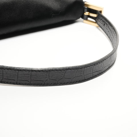 FENDI Satin Mamma Bucket mit Perlen Umhängetasche schwarz WS26709