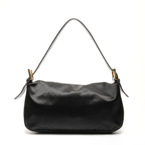 FENDI Satin Mamma Bucket mit Perlen Umhängetasche schwarz WS26709