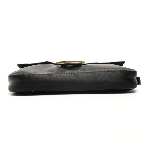 FENDI Satin Mamma Bucket mit Perlen Umhängetasche schwarz WS26709
