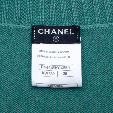 CHANEL turnlock cashmere mini size 38 2010 dress cashmere green WS2670