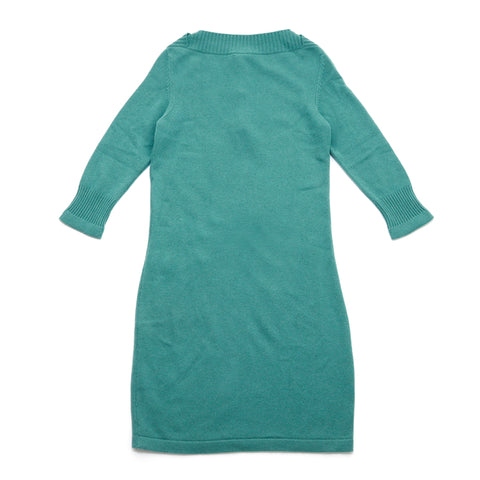 CHANEL turnlock cashmere mini size 38 2010 dress cashmere green WS2670