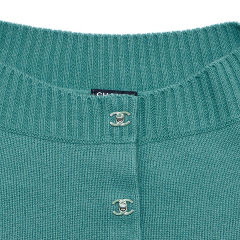 Chanel Turnlock Cashmere Mini Taille 38 2010 Dress Cashmere Green WS2670