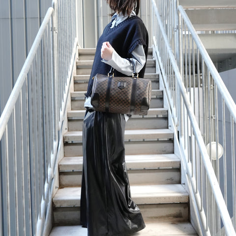 CELINE Macadam PVC Boston bag black WS26711