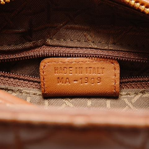 Christian Dior Lady Dior Lambskin 2way Medium Handbag Brown WS26712