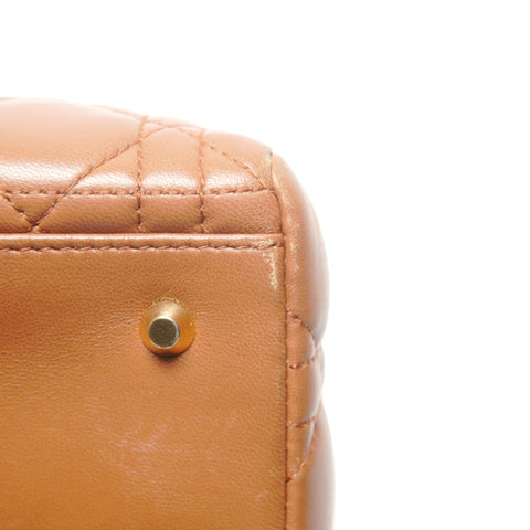 Christian Dior Lady Dior Lambskin 2way Medium Handbag Brown WS26712