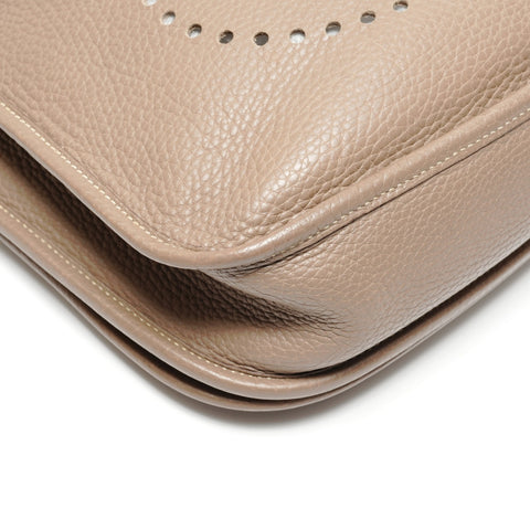 HERMES Leather Evelyn PM � J stamp Made in 2006 Shoulder Bag beige WS26714