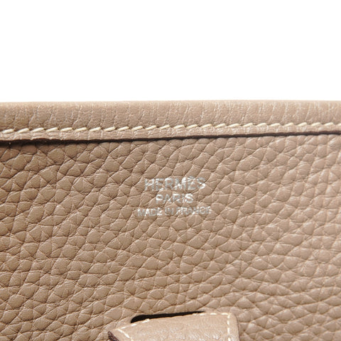 HERMES Leather Evelyn PM � J stamp Made in 2006 Shoulder Bag beige WS26714