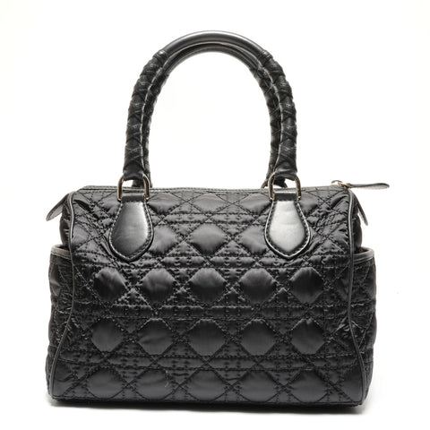 Christian Dior Lovely Nylon Quilted Boston Bag Handbag black WS26717