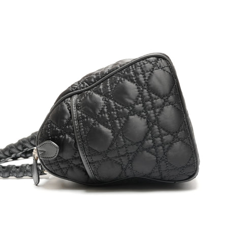 Christian Dior Lovely Nylon Quilted Boston Bag Handbag black WS26717