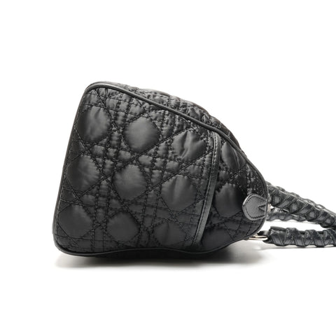 Christian Dior Lovely Nylon Quilted Boston Bag Handbag black WS26717