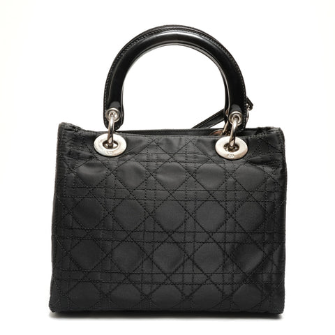Christian Dior Lady Dior Cannage Nylon Medium 2-way Handbag black WS26718