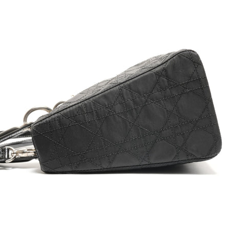 Christian Dior Lady Dior Cannage Nylon Medium 2-way Handbag black WS26718