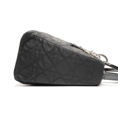 Christian Dior Lady Dior Cannage Nylon Medium 2-way Handbag black WS26718