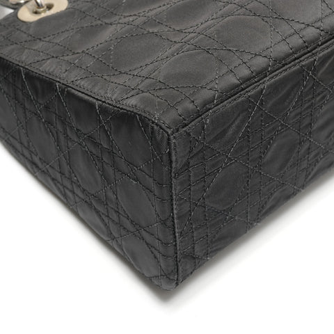 Christian Dior Lady Dior Cannage Nylon Medium 2-way Handbag black WS26718