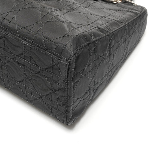 Christian Dior Lady Dior Cannage Nylon Medium 2-way Handbag black WS26718