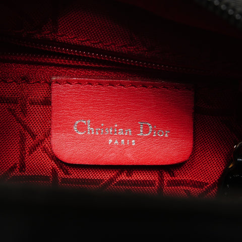 Christian Dior Lady Dior Cannage Nylon Medium 2-way Handbag black WS26718