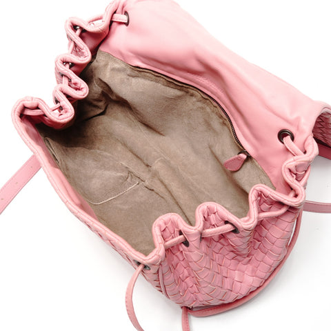 BOTTEGAVENETA INTRECCIATO Flap Leather Shoulder Bag pink WS26719