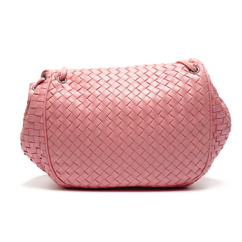 BOTTEGAVENETA INTRECCIATO Flap Leather Shoulder Bag pink WS26719