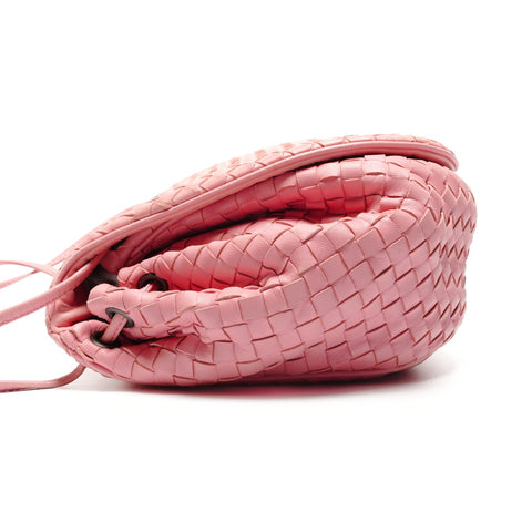 BOTTEGAVENETA INTRECCIATO Flap Leather Shoulder Bag pink WS26719