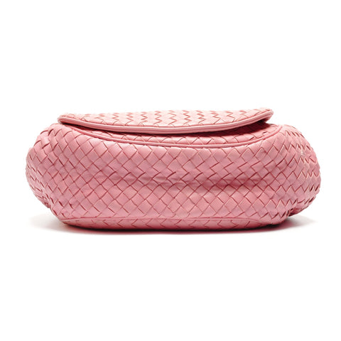 BOTTEGAVENETA INTRECCIATO Flap Leather Shoulder Bag pink WS26719