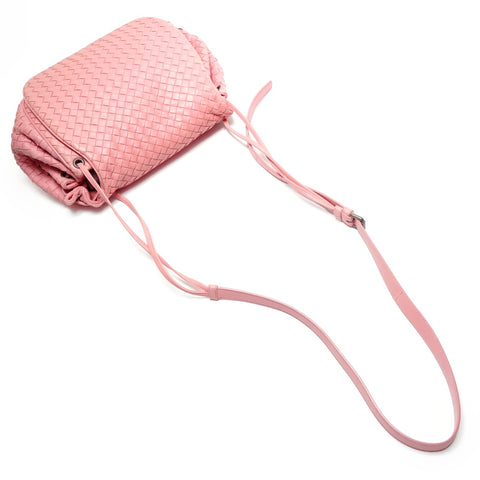 BOTTEGAVENETA INTRECCIATO Flap Leather Shoulder Bag pink WS26719