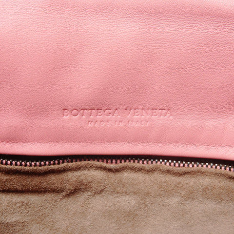 BOTTEGAVENETA INTRECCIATO Flap Leather Shoulder Bag pink WS26719