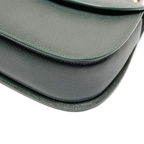 GUCCI Calf leather, bamboo, top handle, leather Shoulder Bag green WS26720