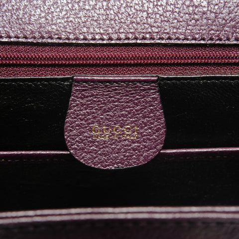 GUCCI Leather Bamboo Small 2way Handbag Red WS26721