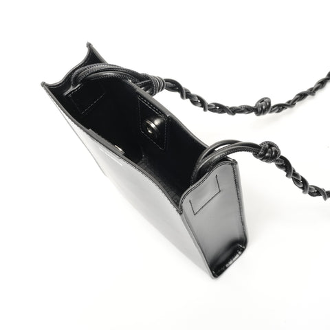 JIL SANDER Tangle Leather Small Shoulder Bag black WS26726