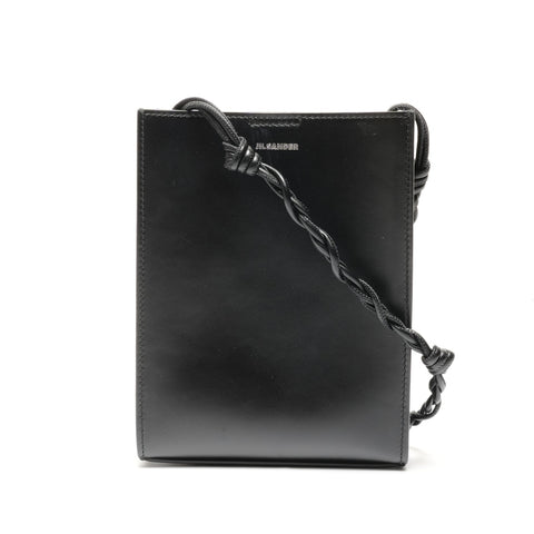 JIL SANDER Tangle Leather Small Shoulder Bag black WS26726