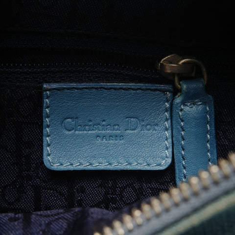 Christian Dior Denim lace-up half-moon street chic one belt Galliano period Shoulder Bag blue WS26727