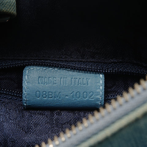 Christian Dior Denim lace-up half-moon street chic one belt Galliano period Shoulder Bag blue WS26727